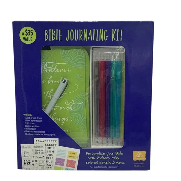 Bible Journaling Kit‎ Stickers Colored Pencils Case Ellie Claire NEW