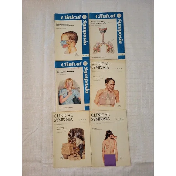 Lot of 6 Vintage CIBA Clinical Symposia Medical Journals 1970s Frank Netter Art