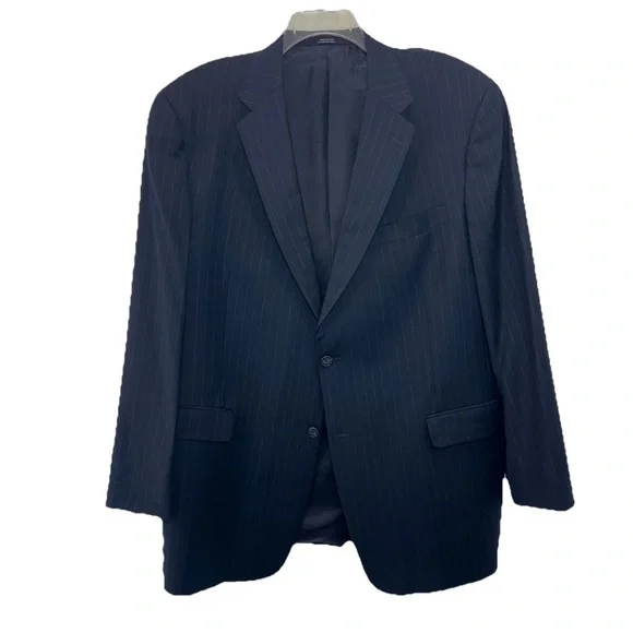 Hart Schaffer Marx Wool Men's Navy Pinstripe Blazer