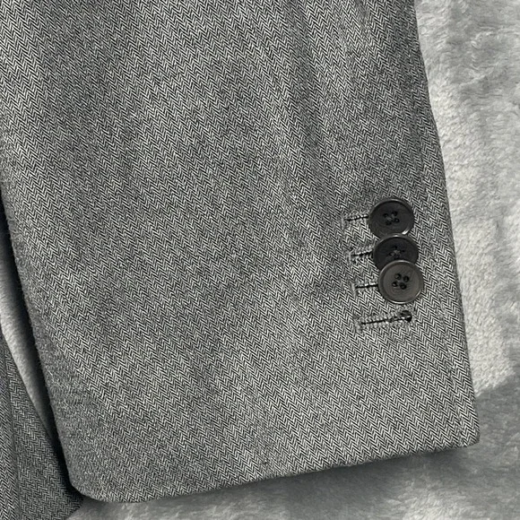 Banana Republic Blazer Mens 42R Gray Tailored Fit Emmetex Italian Fabric Stretch