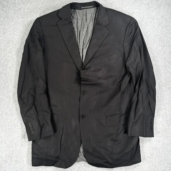 Ermenegildo Zegna Blazer Sport Coat Mens 46 Black Wool Silk Travel Two Button