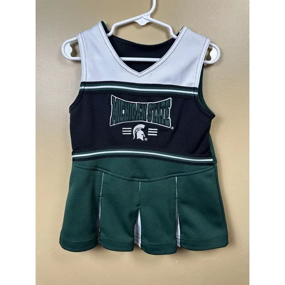 Kids Michigan State Spartans‎ Cheerleader Dress Skirt Outfit Toddler 2T