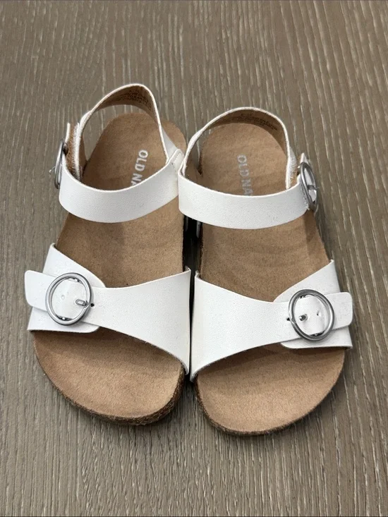 Old Navy White Kids Double Buckle Comfort Sandals