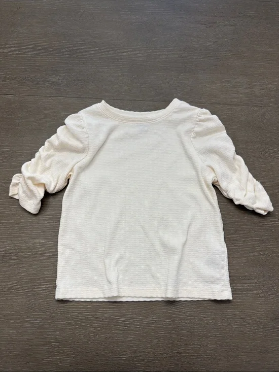 Old Navy Cream Ribbed Knit Top with Subtle Texture