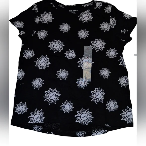 NWT Old Navy Black Sunflower Print Women's Top
