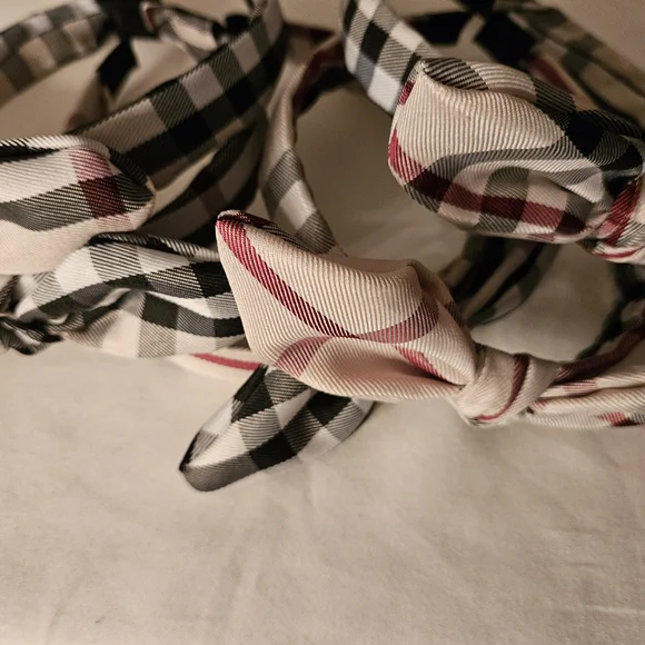 Plaid Headband - Black, Tan ,White , Red