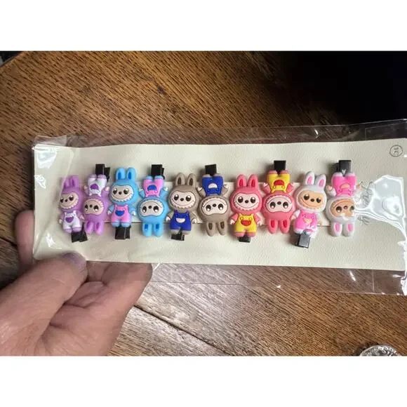 Cute Bunny Character Hair Clips Set – Colorful Kawaii Style