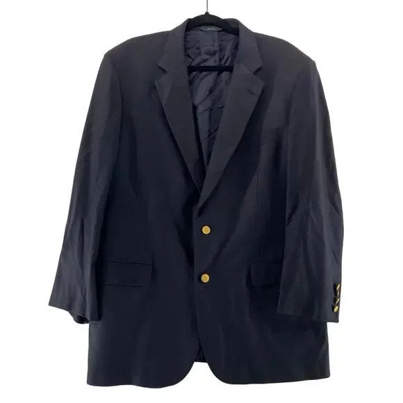 Brooks Brothers Loro Piana Navy Blue Blazer Size 46L‎ Super 120s Wool