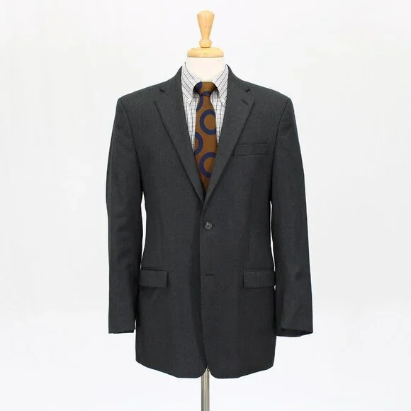 Ralph Lauren 42R Gray Solid 2-Button Sport Coat Blazer Jacket W031