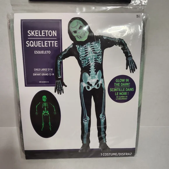 Skeleton Glow in the Dark Suit Yourself Dress Up Halloween Child Costume 12/14