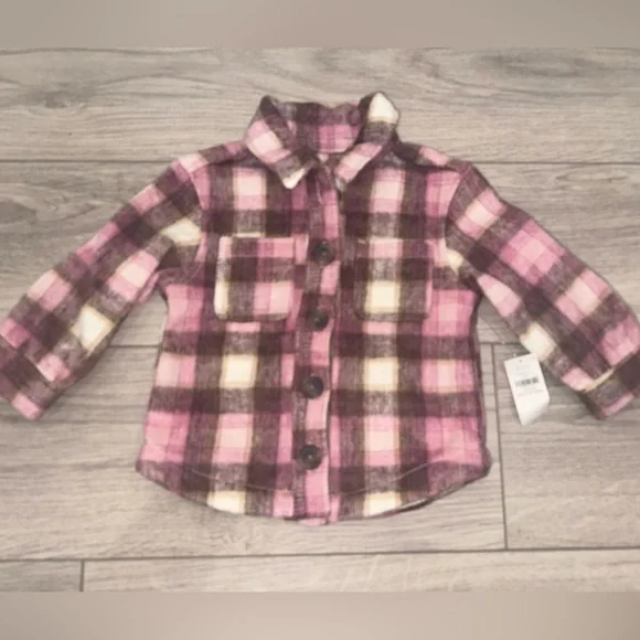 Old Navy Pink and Brown Blazer Soft Flannel Jacket