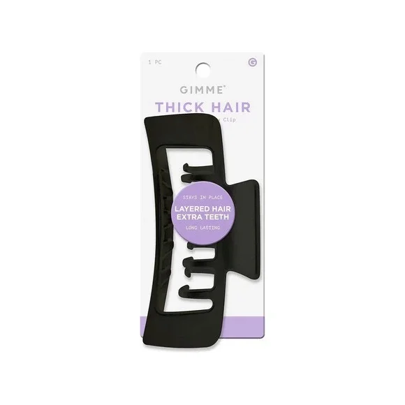 Gimme Beauty XL Rectangle Claw Clip Duo - Hair Clips with Velvet-Like Black