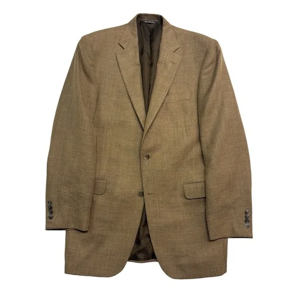 Jack Victor 40L 41L 42L Brown Hopsack Silk Linen Wool Blazer Jacket Sport Coat