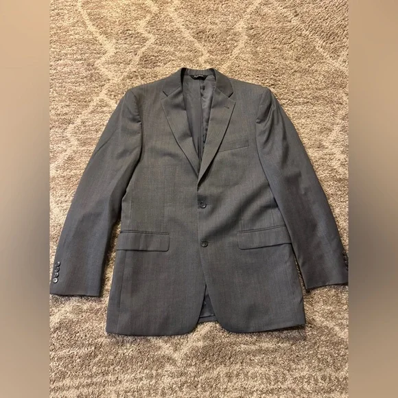 Men’s Size 41L Joseph A Banks Gray 2 Button Suit Jacket‎ Signature 100% Wool