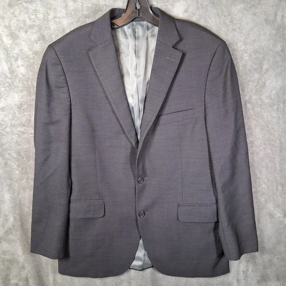 Peter Millar Blazer 42R Charcoal Gray 2 Button Front Suit Jaket Sport Coat