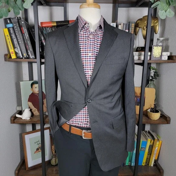 Banana Republic Men's‎ Sport Blazer Charcoal LANIFICIO WOOL Modern Fit Size 38R