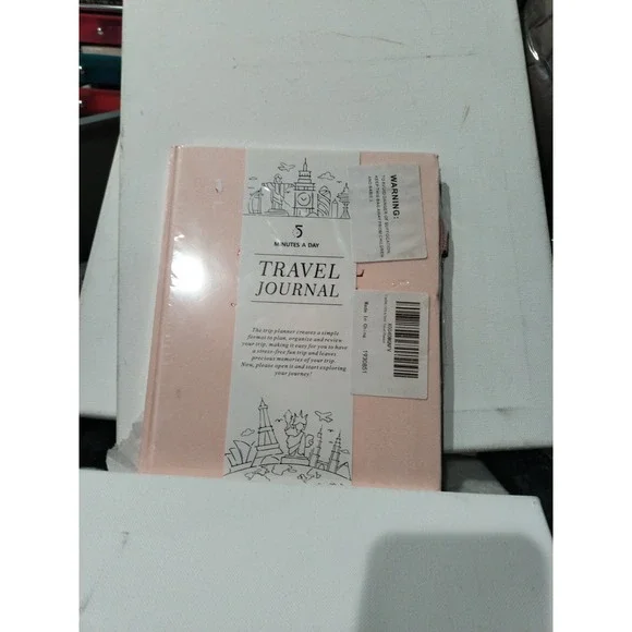 KUNITSA Travel Journal Book Hardcover Linen Cover Pink NEW Adventure