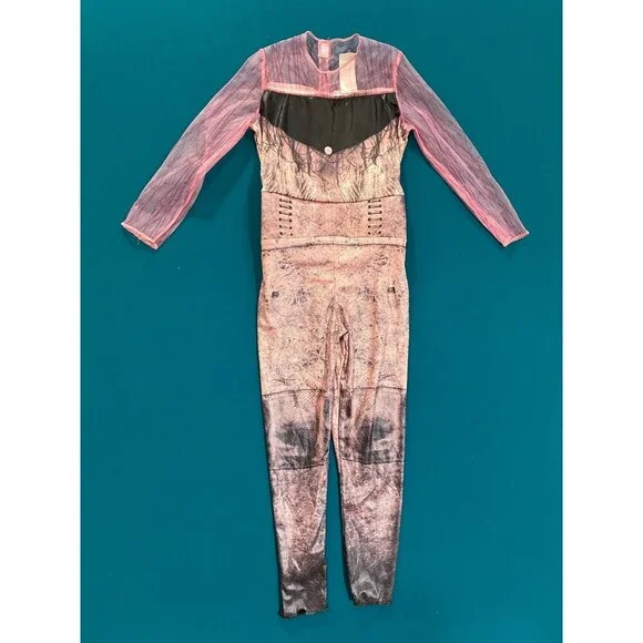 Disney Descendants 3 Mal Costume Jumpsuit with Detachable Cape Size M 7-8