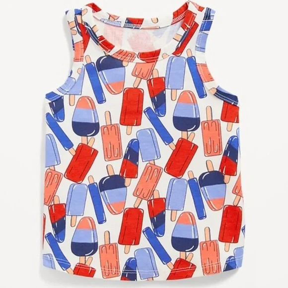 Old Navy 🇺🇸 Red & Blue Popsicle Print Tank Top | 2T
