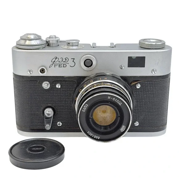 Vintage FED 3 Soviet Rangefinder 35mm Film Camera Industar-61 L/D 53mm f2.8 Lens