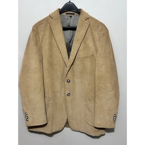 Jos.‎ A. Bank 1905 Corduroy Blazer 44R Camel Brown Tailored Fit Stretch