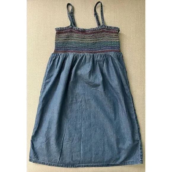 ‎Old Navy Girls Denim Rainbow Dress SZ S (6-7)