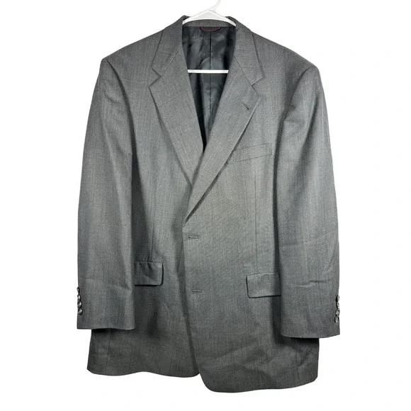 Hart Schaffner Marx Mens 42R Grey Wool Suit Jacket‎ Blazer Formal Business