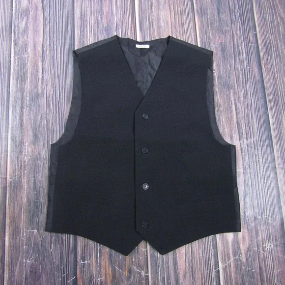 Suit Vest Calvin Klein Teens 38 Black Polyester Spandex 3 Piece Stretch Formal