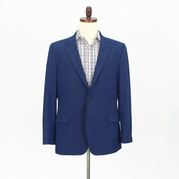 Nautica 46R Blue Blazer Sport Coat Jacket 2-Button Check Y267