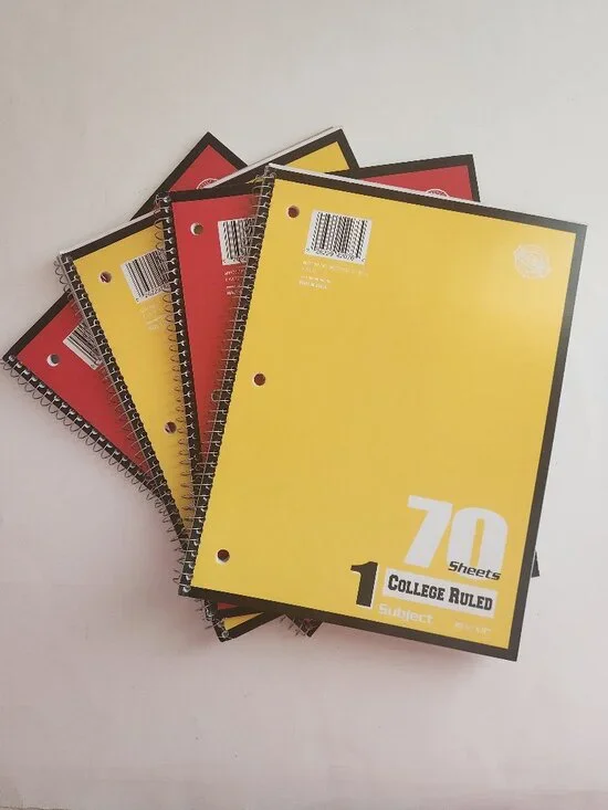 College Ruled 70 Page 1-Subject Spiral Notebooks Norcom Basic *AS IS*