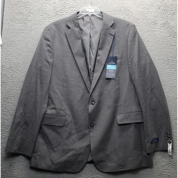 Stafford Coolmax Blazer Mens 48L Multi Wool Blend Performance Classic Fit Notch