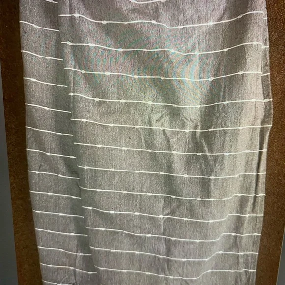 Grey and White Cloth Shower Curtain
