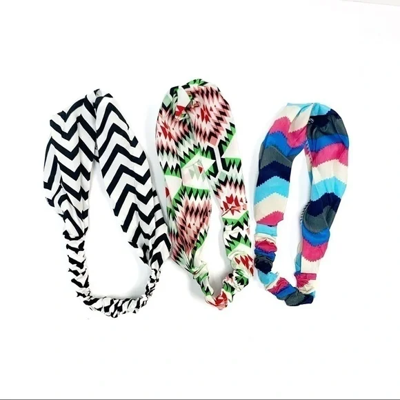 HEADBANDS Boho Elastic Hair Bands Bundles of 3
