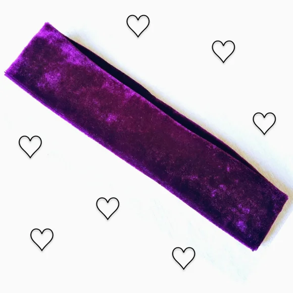 90s Vintage deep purple velvet headband