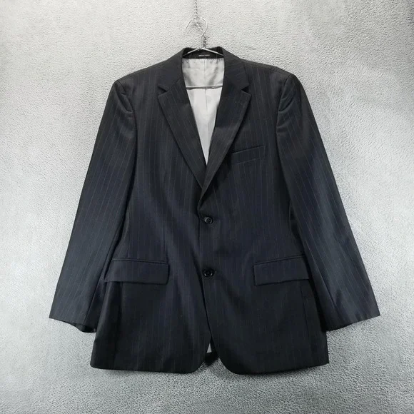 Hugo Boss Blazer Mens 42R Gray Pinstripe Super 120‎ Wool Pasolini Movie