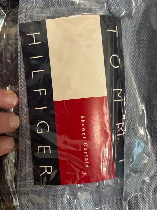 Tommy Hilfiger Red, White & Navy Logo Panel Shower Curtain
