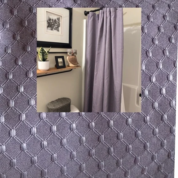 APRIMA Purple Shower Curtain Textured metal grommets like new