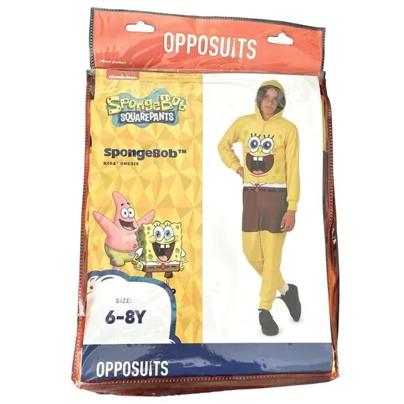 OppoSuits SpongeBob Onesie Kids 6-8 Costume Pajama Nickelodeon Halloween