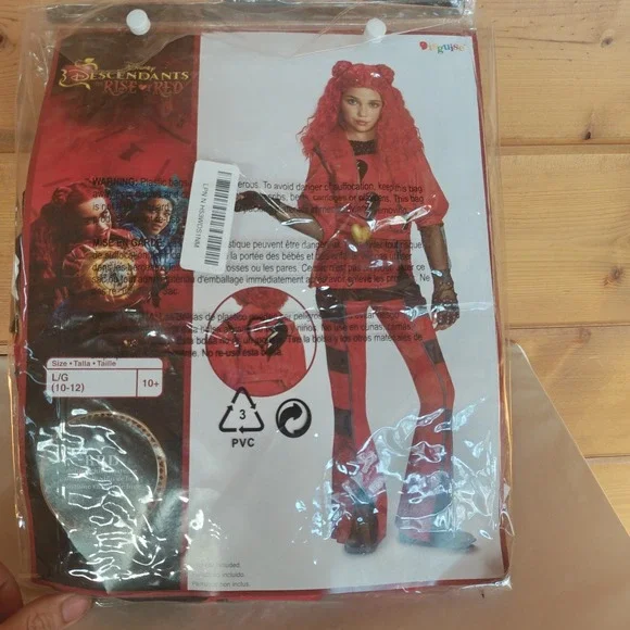 Red Deluxe Costume, Official Disney Descendants‎ The Rise of Red Large 10-12