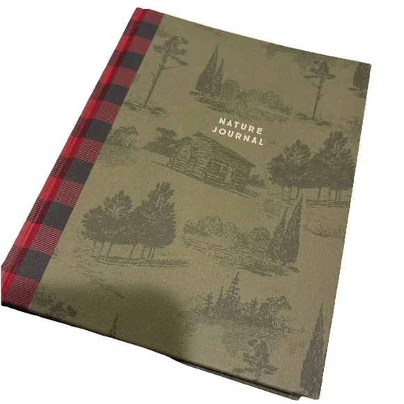 Woolrich Nature Journal Hardcover Green Plaid Spine Blank Lined Notebook‎