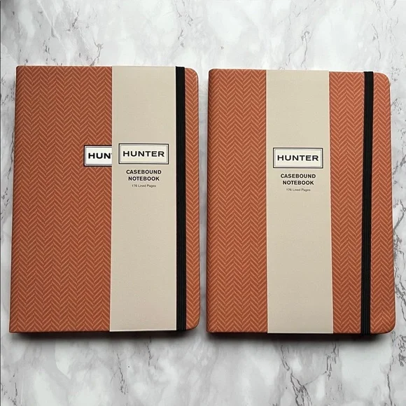 Hunter Orange and Black Casebound Notebooks Set of 2