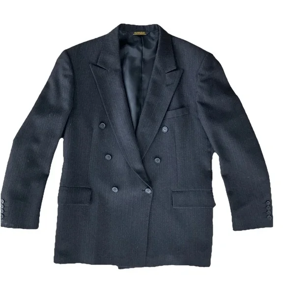 Embassy Square Richman Brothers Suit Blazer Sz 42 Men 100% Wool Navy Made in USA