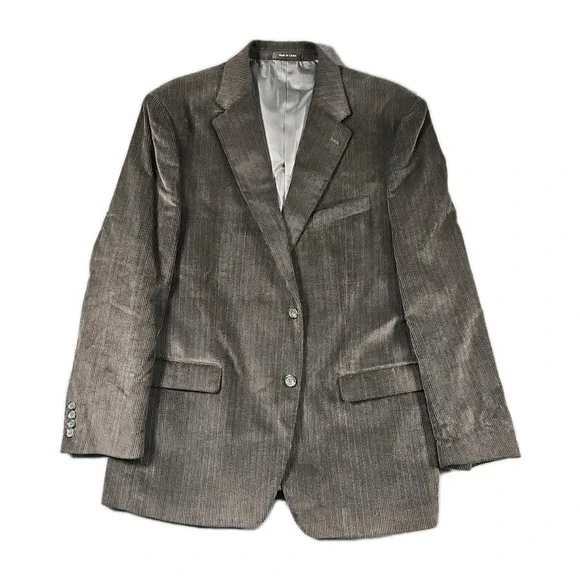 Chaps Corduroy Blazer Chevron Brown Sport Coat Mens 44R 💯 Cotton 2-Button Vtg‎