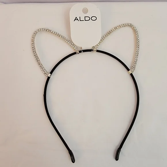 Aldo Rhinestone Cat Ears Headband