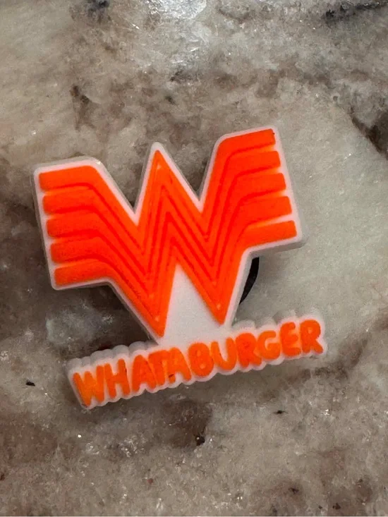 CROCS Jibbitz Whataburger Orange & White Logo Charm