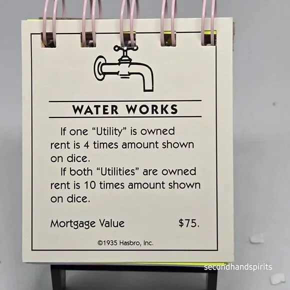 Hand-Assembled Monopoly-Themed Mini Journal - Water Works