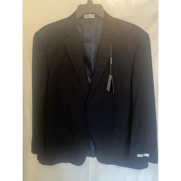 Geoffrey‎ Beene Men's Classic Fit Suit Navy pinstripe Blazer Jacket, 48R