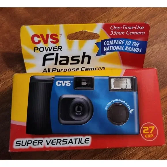 CVS Power Flash Blue All Purpose One TIme Use Camera 35MM NIB