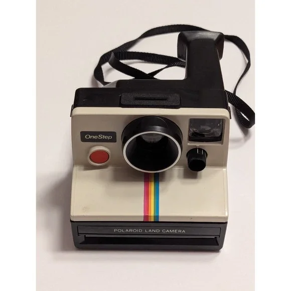 Vtg Polaroid SX70 One Step Land Camera Rainbow Stripe Retro Colorful Untested‎