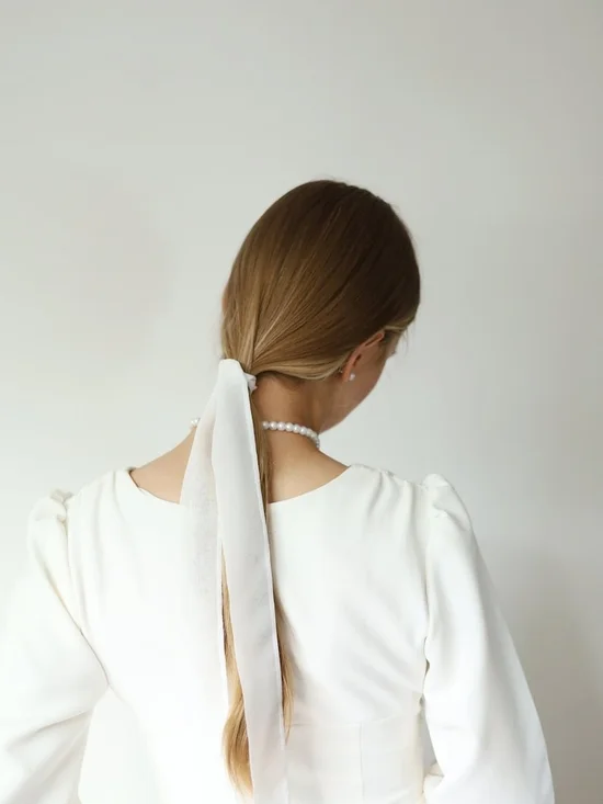 Nordstrom White Lightweight Hair Scarf Tie